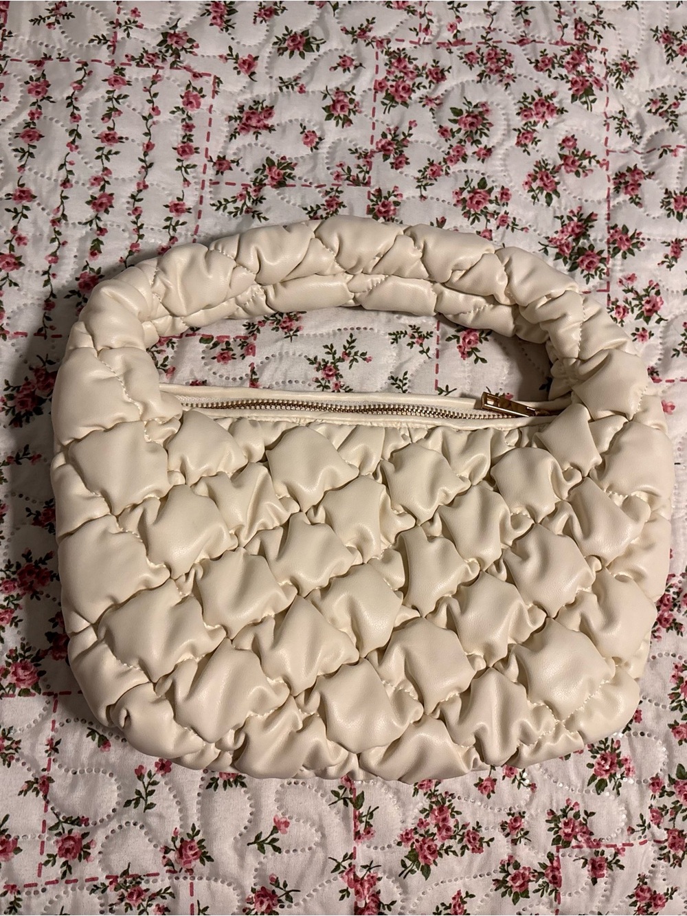 Target Cream Quilted Padded Handle Women's Bag